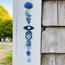 Load image into Gallery viewer, Unique &amp; Uncommon Blues Protective Eye Talisman Wall Hanging