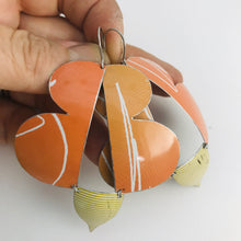 Load image into Gallery viewer, Abstract Orange Butterflies Zero Waste Tin Earrings