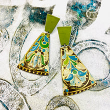 Load image into Gallery viewer, Morris Fans Recycled Tin Post Earrings