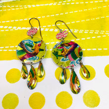 Load image into Gallery viewer, Dragon &amp; Phoenix Tin Chandelier Earrings