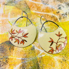 Load image into Gallery viewer, Autumn Leaves Upcycled Circle Earrings
