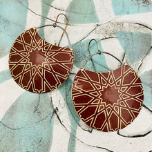 Load image into Gallery viewer, Islamic Geometry Circles Upcycled Tin Earrings
