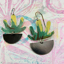 Load image into Gallery viewer, Variegated Succulents Upcycled Tin Earrings