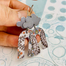 Load image into Gallery viewer, Dusty Lilac Horseshoe &amp; Clouds Tin Earrings