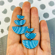 Load image into Gallery viewer, Bright Blue Stacked Half Moons Earrings