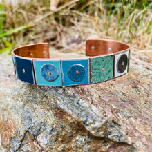 Load image into Gallery viewer, Mixed Cools Squares Upcycled Tesserae Tin Cuff