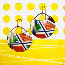 Load image into Gallery viewer, Patterned Circles Upcycled Tin Earrings
