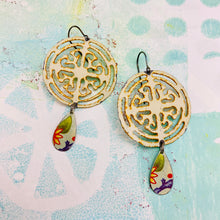 Load image into Gallery viewer, Open Mandala Upcycled Tin Earrings