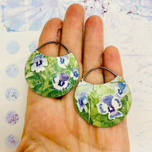 Load image into Gallery viewer, Wild Violets Circles Upcycled Tin Earrings