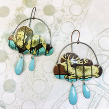 Load image into Gallery viewer, #6 Bison &amp; Elk Rain Clouds Zero Waste Tin Earrings