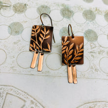 Load image into Gallery viewer, Coppery Leaves Windows Upcycled Tin Earrings