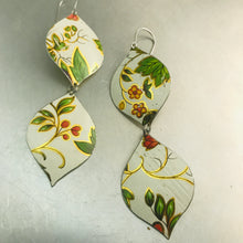 Load image into Gallery viewer, Tiny Blossoms &amp; Green Leaves Zero Waste Tin Earrings