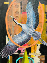 Load image into Gallery viewer, Of Worlds Beyond  •  Collage on Upcycled Book Cover