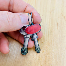 Load image into Gallery viewer, Little Red Mushrooms Upcycled Tin Earrings