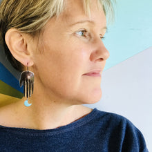 Load image into Gallery viewer, Midnight Golden Starburst Hands &amp; Moons Zero Waste Tin Earrings