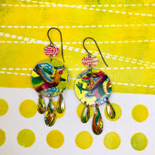 Load image into Gallery viewer, Dragon &amp; Phoenix Tin Chandelier Earrings