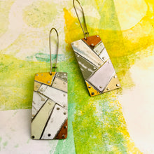 Load image into Gallery viewer, Mostly Snowy Tesserae Zero Waste Tin Earrings