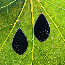 Load image into Gallery viewer, Dotty Midnight Upcycled Pod Tin Earrings