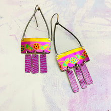 Load image into Gallery viewer, Tiny Monk Parakeets Upcycled Tin Earrings
