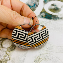 Load image into Gallery viewer, Maze &amp; Copper Circles Upcycled Tin Earrings