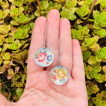 Load image into Gallery viewer, Red &amp; Yellow Roses Medium Basin Earrings
