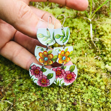 Load image into Gallery viewer, Flower Cascade Stacked Half Moons Earrings