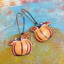 Load image into Gallery viewer, Autumn Pumpkins Upcycled Tin Earrings