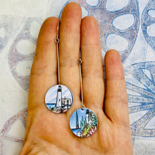 Load image into Gallery viewer, Little Lighthouses Upcycled Tin Earrings