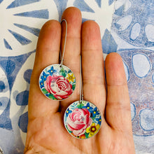 Load image into Gallery viewer, Big Red Roses Medium Basin Earrings