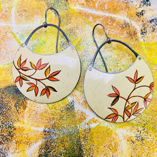 Load image into Gallery viewer, Autumn Leaves Upcycled Circle Earrings