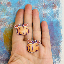 Load image into Gallery viewer, Autumn Pumpkins Upcycled Tin Earrings