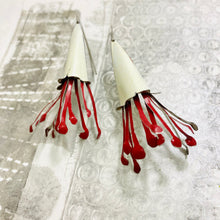 Load image into Gallery viewer, Carmine &amp; White Long Honeysuckle Earrings