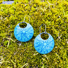 Load image into Gallery viewer, Powdery Blue Mandala Little Circles Upcycled Tin Earrings