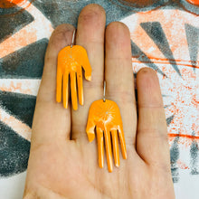 Load image into Gallery viewer, Persimmon Starburst Hands Talisman Tin Earrings