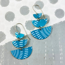 Load image into Gallery viewer, Bright Blue Stacked Half Moons Earrings