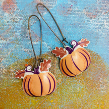 Load image into Gallery viewer, Autumn Pumpkins Upcycled Tin Earrings