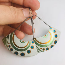 Load image into Gallery viewer, Vintage Swirls Recycled Tin Earrings Tin Anniversary Gift