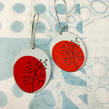 Load image into Gallery viewer, Mod Red Trees Oval Zero Waste Tin Earrings