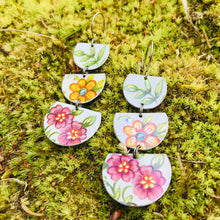 Load image into Gallery viewer, Flower Cascade Stacked Half Moons Earrings