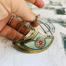 Load image into Gallery viewer, Pink Blossom Nouveau Upcycled Circle-y Earrings