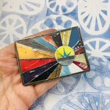 Load image into Gallery viewer, Retro Agave Starburst Upcycled Tesserae Tin Cuff