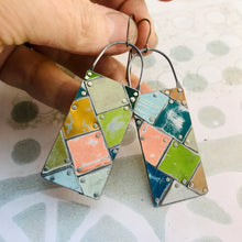 Load image into Gallery viewer, Mixed Colors Tesserae Arched Wire Tin Earrings