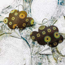 Load image into Gallery viewer, Circle Patterned Clouds &amp; Paper Airplanes Tin Earrings