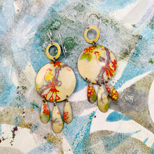 Load image into Gallery viewer, Fantastic Birds Tin Chandelier Earrings