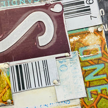 Load image into Gallery viewer, Typographic Collage Tin Belt Buckle