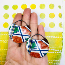 Load image into Gallery viewer, Patterned Circles Upcycled Tin Earrings