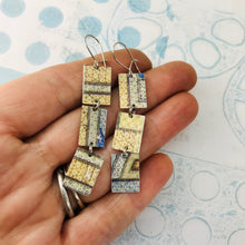 Load image into Gallery viewer, Mixed Islamic Patterns Upcycled Rectangles Tin Earrings