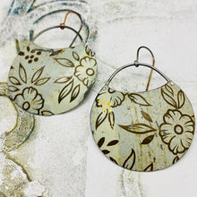 Load image into Gallery viewer, Vintage Bronze-y Flowers Upcycled Circle Earrings