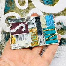 Load image into Gallery viewer, Typographic Collage Tin Belt Buckle